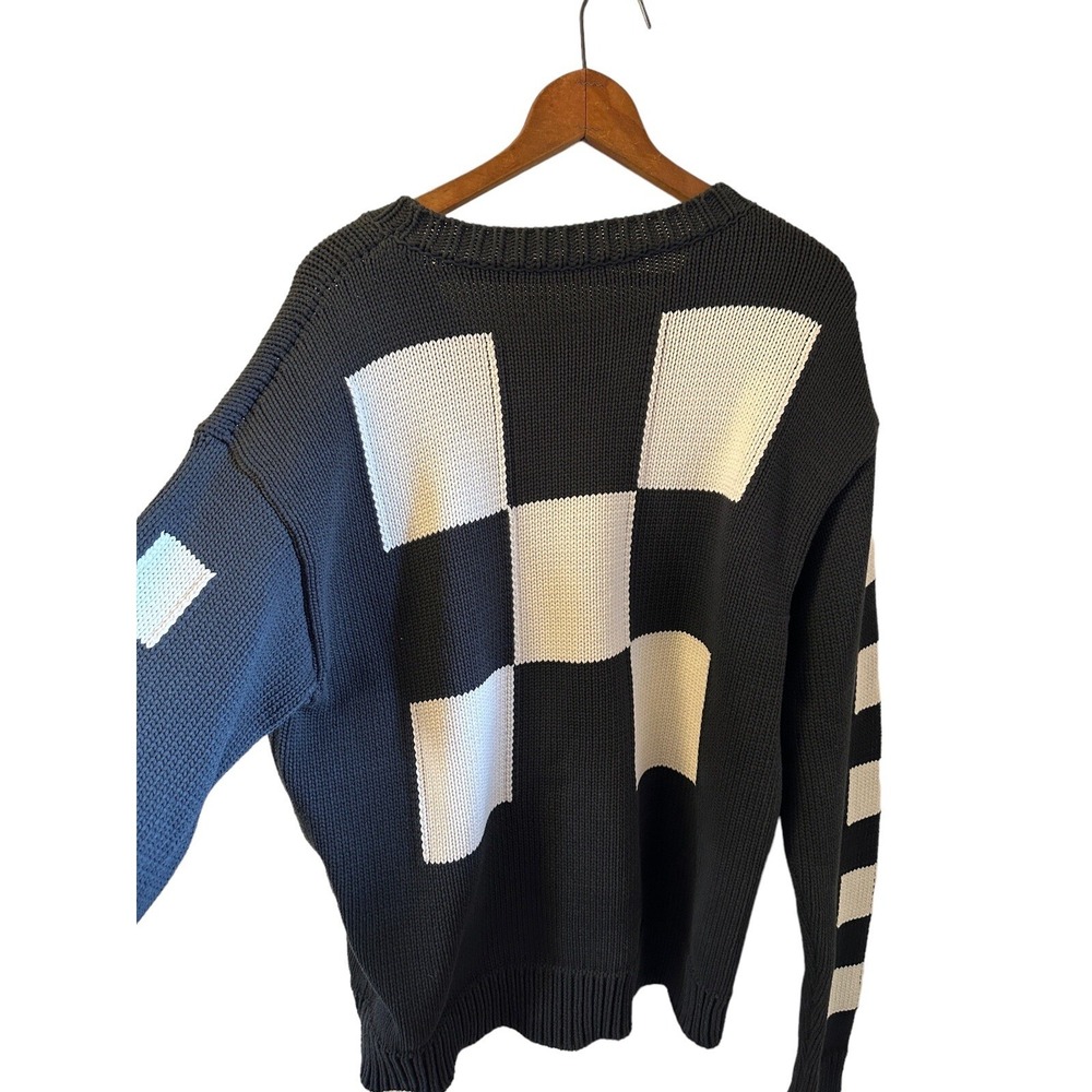 OFF-WHITE C/O VIRGIL ABLOH  Cotton CheckeredCrewneck Size XL Men's - Picture 12 of 12